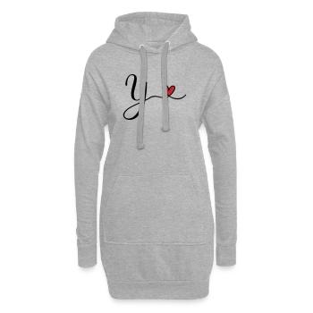 Y Buchstabe Initiale Monogramm Design mit Herz - Hoodie-Kleid - Grau meliert - Vorne