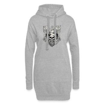 Père Noël en métal - Sweat-shirt à capuche long Femme - gris chiné - Devant