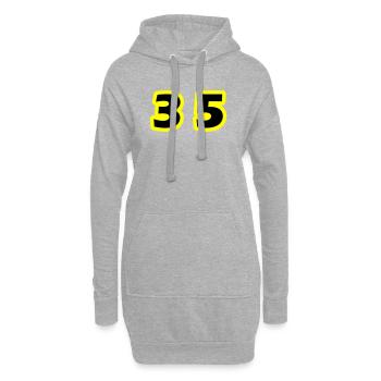 35 Zahl symbol - Hoodie-Kleid - Grau meliert - Vorne