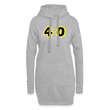 40 Symbole numérique - Sweat-shirt à capuche long Femme - gris chiné - Devant