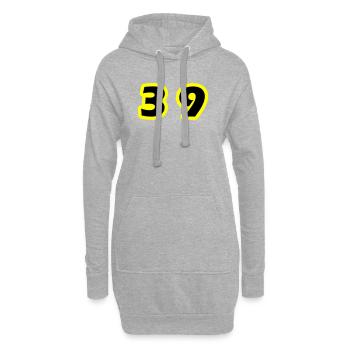 39 Zahl symbol - Hoodie-Kleid - Grau meliert - Vorne