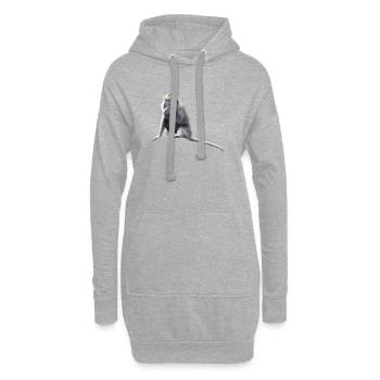 Singe - Sweat-shirt à capuche long Femme - gris chiné - Devant