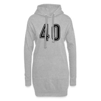 40 Symbole numérique - Sweat-shirt à capuche long Femme - gris chiné - Devant