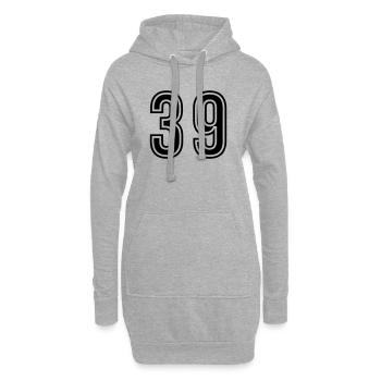 39 Zahl symbol - Hoodie-Kleid - Grau meliert - Vorne