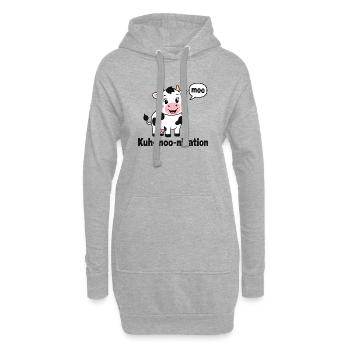  Kuh Moo Nikation Lustige Kuh Für Kinder Bauernhof - Hoodie-Kleid - Grau meliert - Vorne