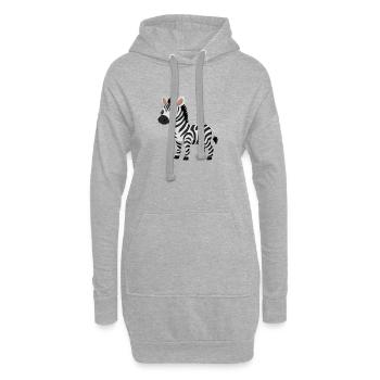 Bébé zèbre - Sweat-shirt à capuche long Femme - gris chiné - Devant