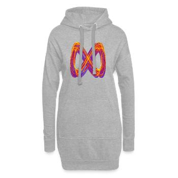 Boucles lumineuses de l’Attracteur étrange de l’infini - Sweat-shirt à capuche long Femme - gris chiné - Devant