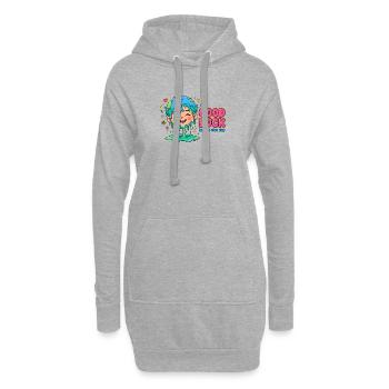 BONNE CHANCE - Visage Heureux Goutteuse - Bonne journée - Sweat-shirt à capuche long Femme - gris chiné - Devant