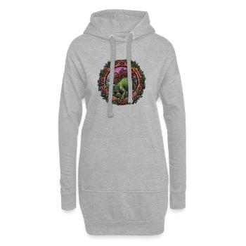 Magie de Noël du stégosaure - Sweat-shirt à capuche long Femme - gris chiné - Devant