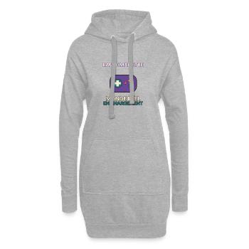 Pause Manette Monde Reel En Chargement - Sweat-shirt à capuche long Femme - gris chiné - Devant