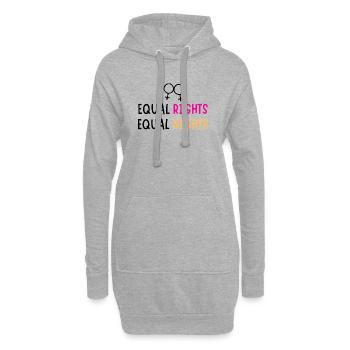 Égalité des droits, nuits égales - Sweat-shirt à capuche long Femme - gris chiné - Devant
