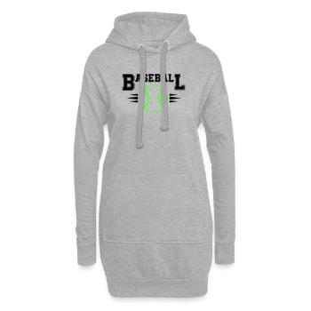 Neon Baseballball mit Leuchtstichen - Hoodie-Kleid - Grau meliert - Vorne