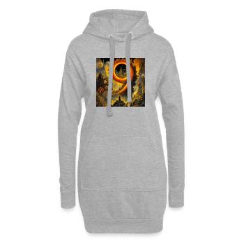 Un neuf de feu dans un paysage surréaliste - Sweat-shirt à capuche long Femme - gris chiné - Devant
