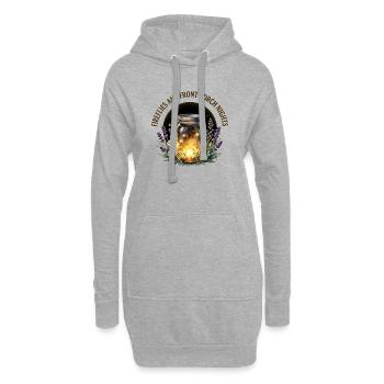 Lucioles et nuits sur le perron avant - Sweat-shirt à capuche long Femme - gris chiné - Devant