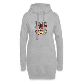 Design de la maman chatte recueillie - Sweat-shirt à capuche long Femme - gris chiné - Devant