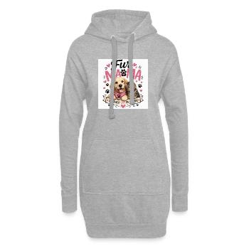 Pour Maman – Duo Chien et Chat - Sweat-shirt à capuche long Femme - gris chiné - Devant