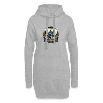 70 Jahre – Erfahrung läuft - Hoodie-Kleid - Grau meliert - Vorne