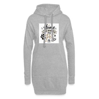 Chez moi, c’est là où se trouve mon animal de compagnie - Sweat-shirt à capuche long Femme - gris chiné - Devant