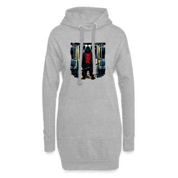 Dämonen Ninja in U-Bahn - Hoodie-Kleid - Grau meliert - Vorne
