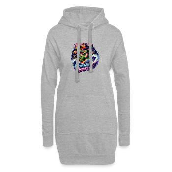 Crocodile des Surfs Cosmique - Sweat-shirt à capuche long Femme - gris chiné - Devant