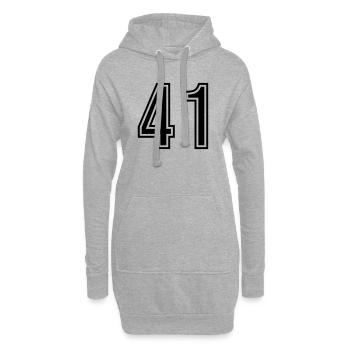 41 Zahl symbol - Hoodie-Kleid - Grau meliert - Vorne