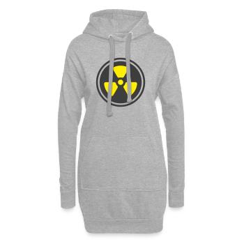 Symbole d’icône solide d’alerte aux radiations - Sweat-shirt à capuche long Femme - gris chiné - Devant