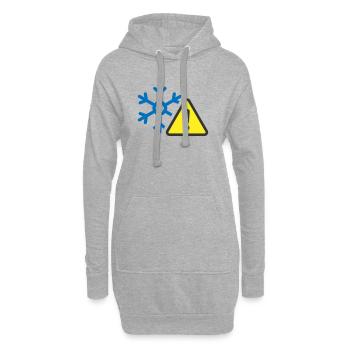 Avertissement de froid Icône solide Symbole de givre - Sweat-shirt à capuche long Femme - gris chiné - Devant