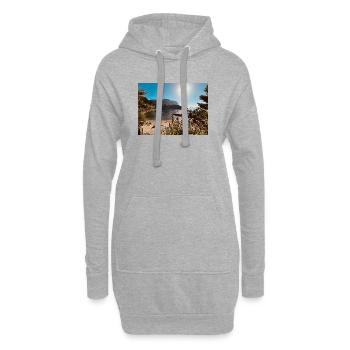 Baie de Sunny Beach - Sweat-shirt à capuche long Femme - gris chiné - Devant