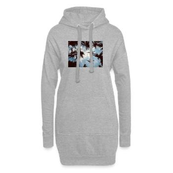 Perspective des palmiers tropicaux - Sweat-shirt à capuche long Femme - gris chiné - Devant