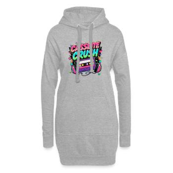 Casette Crush années 80 - Sweat-shirt à capuche long Femme - gris chiné - Devant