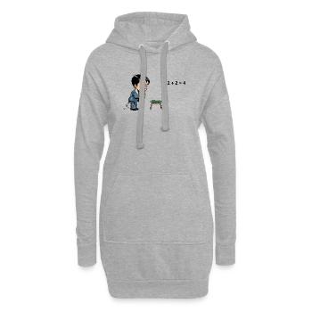Comic-Schüler bei Rechenaufgabe – Mathe Frust - Hoodie-Kleid - Grau meliert - Vorne