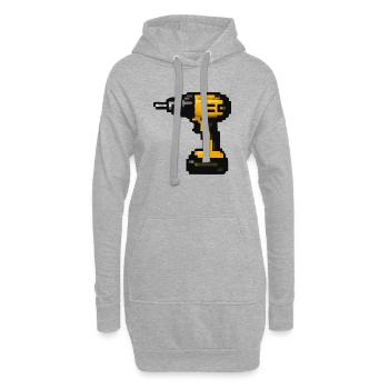 Conception de l’outil rétro Pixel Drill - Sweat-shirt à capuche long Femme - gris chiné - Devant
