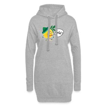Citron Moustache Papa - Sweat-shirt à capuche long Femme - gris chiné - Devant