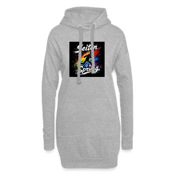 Pages Course Arc-en-ciel de printemps - Sweat-shirt à capuche long Femme - gris chiné - Devant