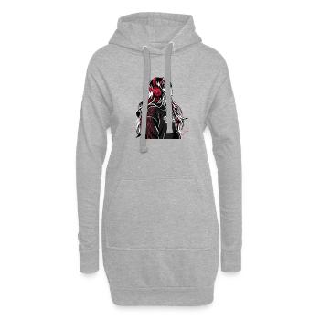 Sweat à capuche Cyberpunk Anime - Sweat-shirt à capuche long Femme - gris chiné - Devant