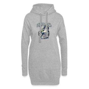 Coole Katze Mit Eis - Hoodie-Kleid - Grau meliert - Vorne