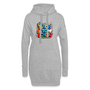 Bunte Schulanfangsmaterialien - Hoodie-Kleid - Grau meliert - Vorne