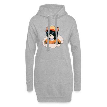 Chat Urbain Incatnito - Sweat-shirt à capuche long Femme - gris chiné - Devant