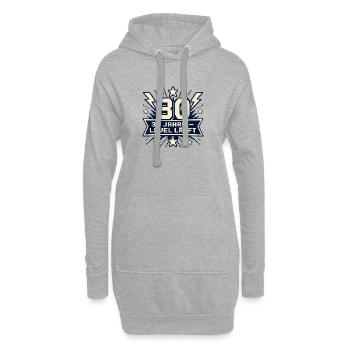 30 Jahre – Level läuft - Hoodie-Kleid - Grau meliert - Vorne
