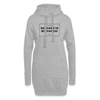 Le sarcasme est mon expression cardio - fitness - Sweat-shirt à capuche long Femme - gris chiné - Devant