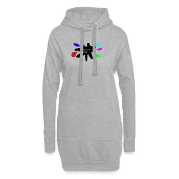 Couleurs de vie : Éclaboussures de peinture - Sweat-shirt à capuche long Femme - gris chiné - Devant