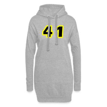 Symbole numérique 41 - Sweat-shirt à capuche long Femme - gris chiné - Devant
