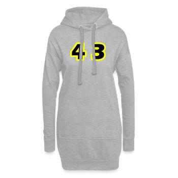 Symbole numérique 43 - Sweat-shirt à capuche long Femme - gris chiné - Devant