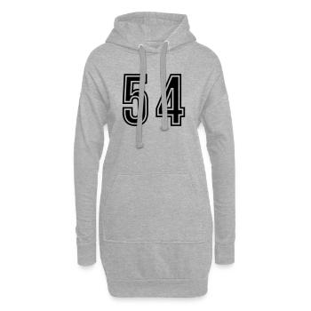 54 Zahl Symbol - Hoodie-Kleid - Grau meliert - Vorne