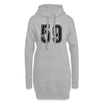 Symbole du chiffre 59 - Sweat-shirt à capuche long Femme - gris chiné - Devant