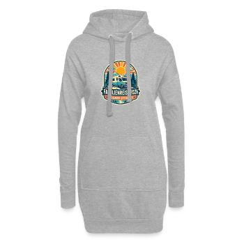 Familienreise 2026 Camper Vintage - Hoodie-Kleid - Grau meliert - Vorne