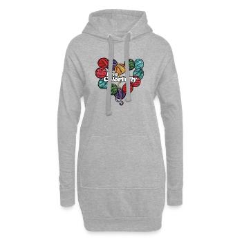 Cœur de laine vivant et colorée - Sweat-shirt à capuche long Femme - gris chiné - Devant
