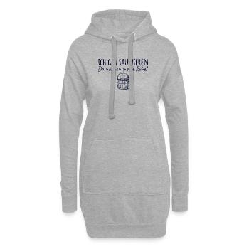 Saunieren Da hab ich meine Ruhe - Sauna - Hoodie-Kleid - Grau meliert - Vorne