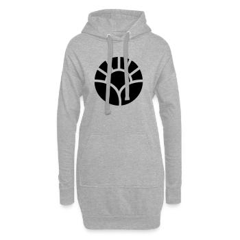 Motif du soleil et des plantes du jardinier - Sweat-shirt à capuche long Femme - gris chiné - Devant