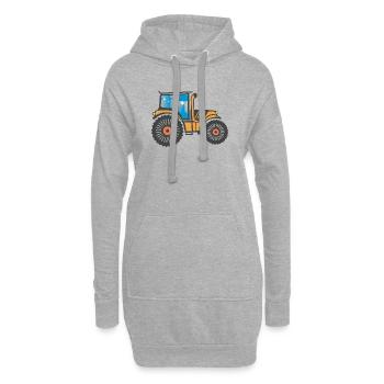 Conception agricole tracteur - Sweat-shirt à capuche long Femme - gris chiné - Devant